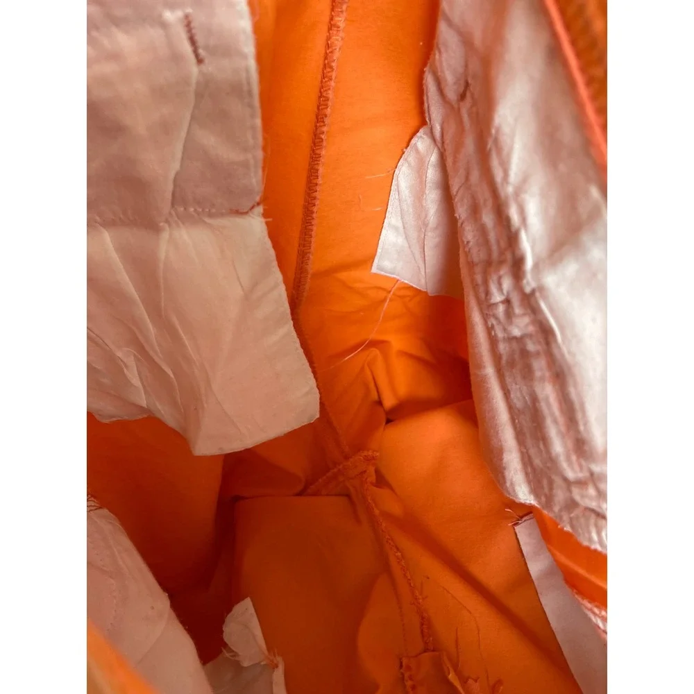 Galaxy by Harvic Mens Orange Flat Front Chino Pants Cotton Straight Leg Size 34